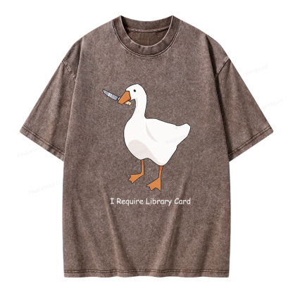 Pagewings I Require Library Card Unisex Washed T-shirt