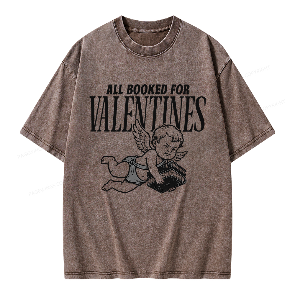 Pagewings All Booked For Valentine's Day Unisex Washed T-shirt