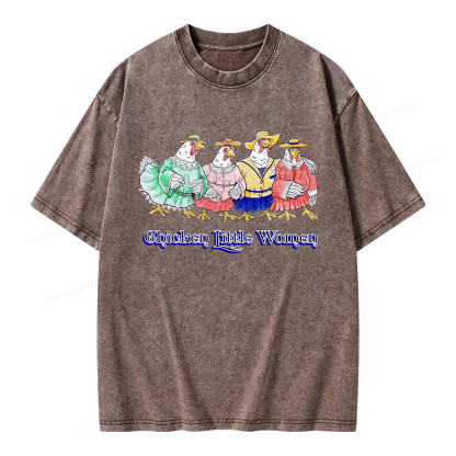 Pagewings Chicken Unisex Washed T-shirt
