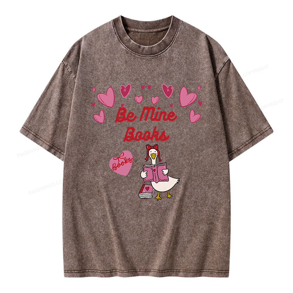 Pagewings Be Mine Books Unisex Washed T-shirt