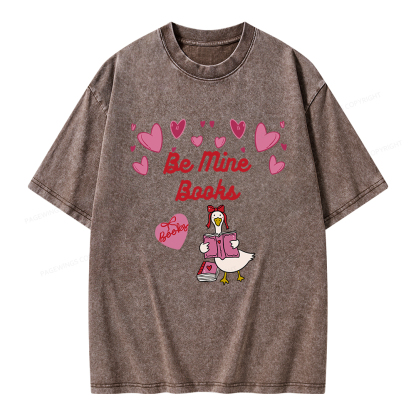 Pagewings Be Mine Books Unisex Washed T-shirt