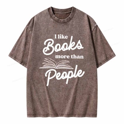 Pagewings Books More Than People Unisex Tee Unisex Washed T-shirt