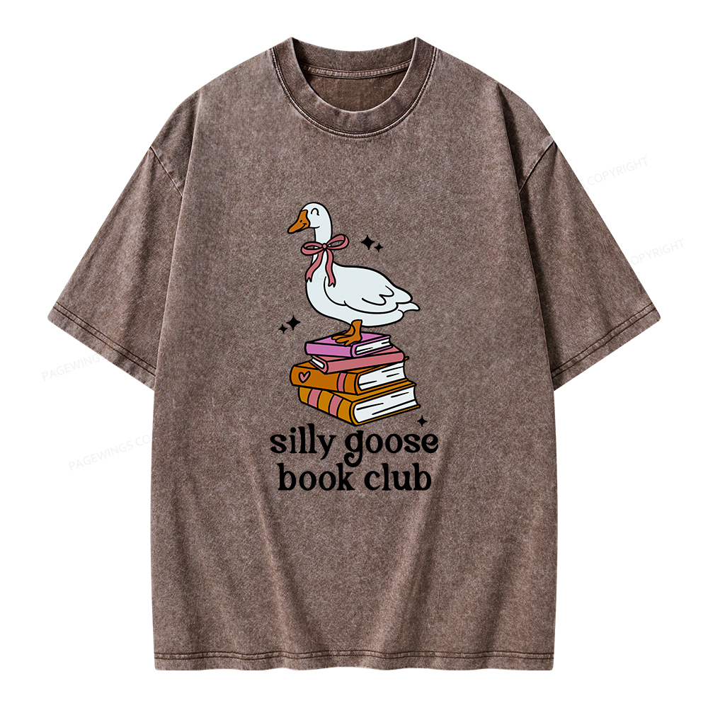 Pagewings Silly Goose Book Club Unisex Washed T-shirt