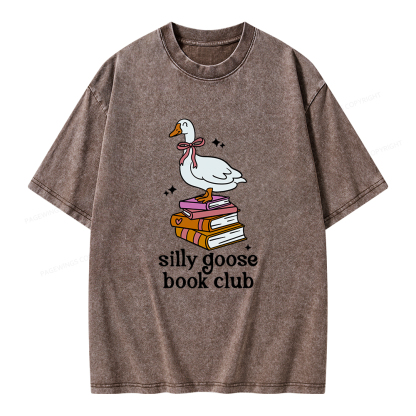 Pagewings Silly Goose Book Club Unisex Washed T-shirt