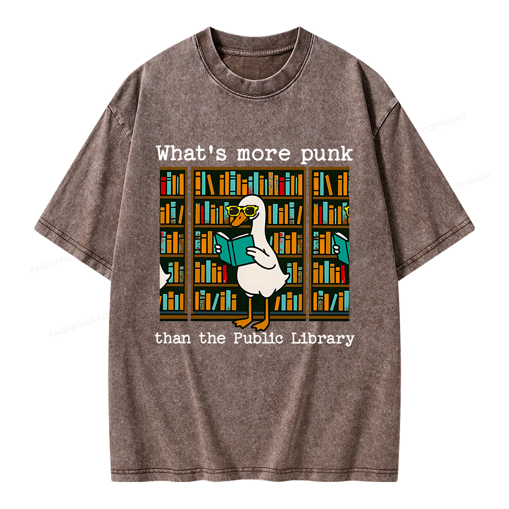 Pagewings What’s More Punk Than the Public Library Unisex Washed T-shirt