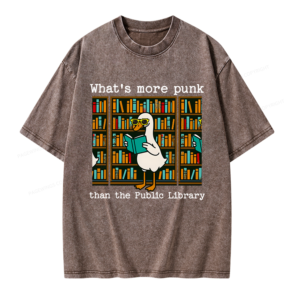 Pagewings What’s More Punk Than the Public Library Unisex Washed T-shirt