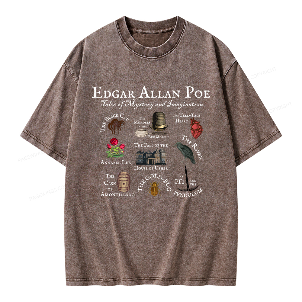 Pagewings Gothic Novel Lover Unisex Washed T-shirt