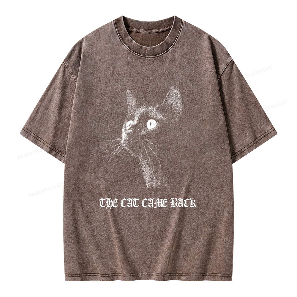 Pagewings The Cat Came Back Unisex Washed T-shirt
