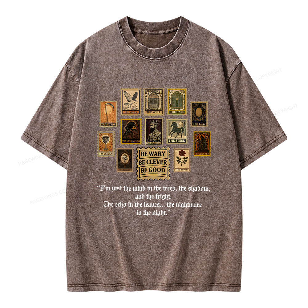 Pagewings Be Wary Be Clever Be Good Unisex Washed T-shirt