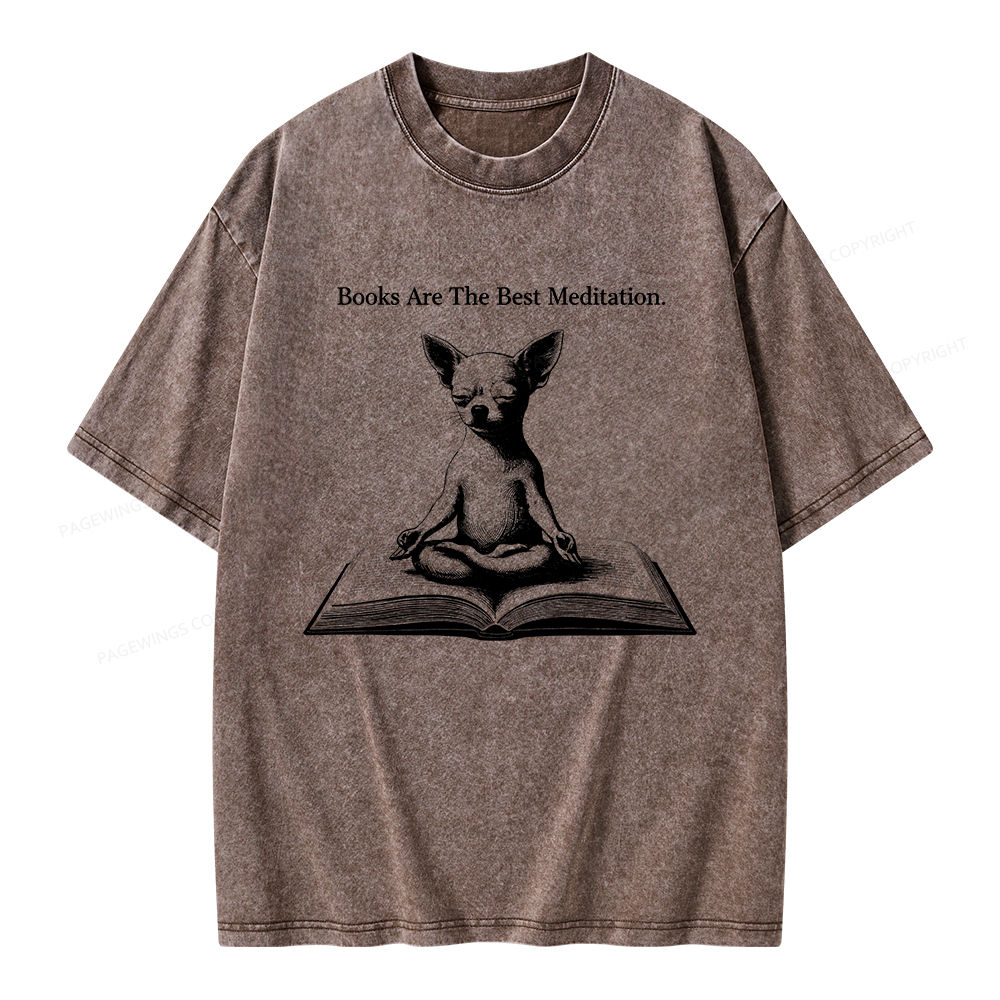 Pagewings Books Are The Best Meditation Unisex Washed T-shirt
