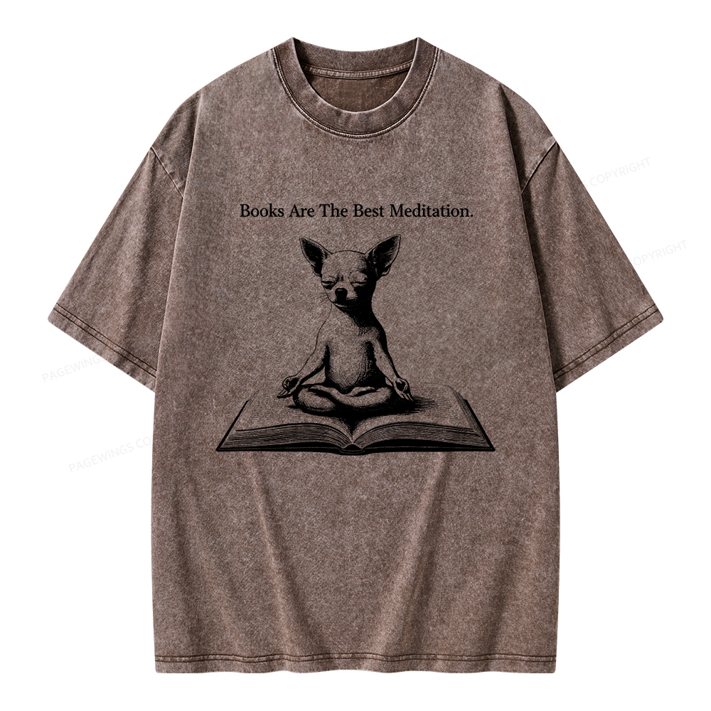 Pagewings Books Are The Best Meditation Unisex Washed T-shirt