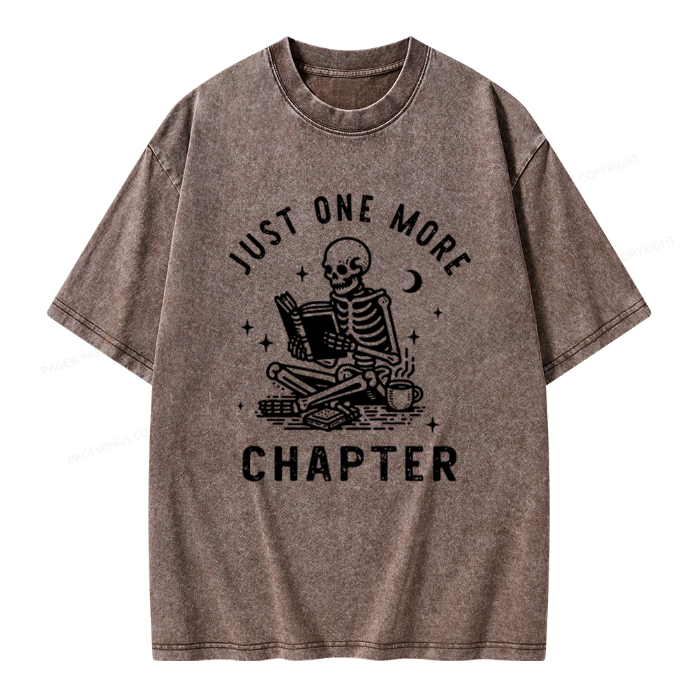Pagewings Just One More Chapter, Bookish lover Classic T-Shirt Unisex Washed T-shirt