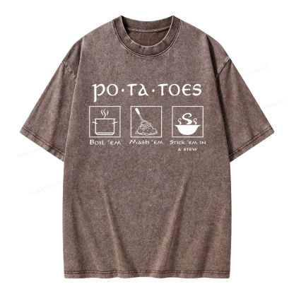 Pagewings Potatoes Unisex Washed T-shirt