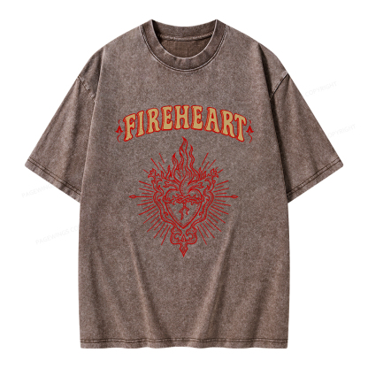 Pagewings Fireheart Unisex Washed T-shirt