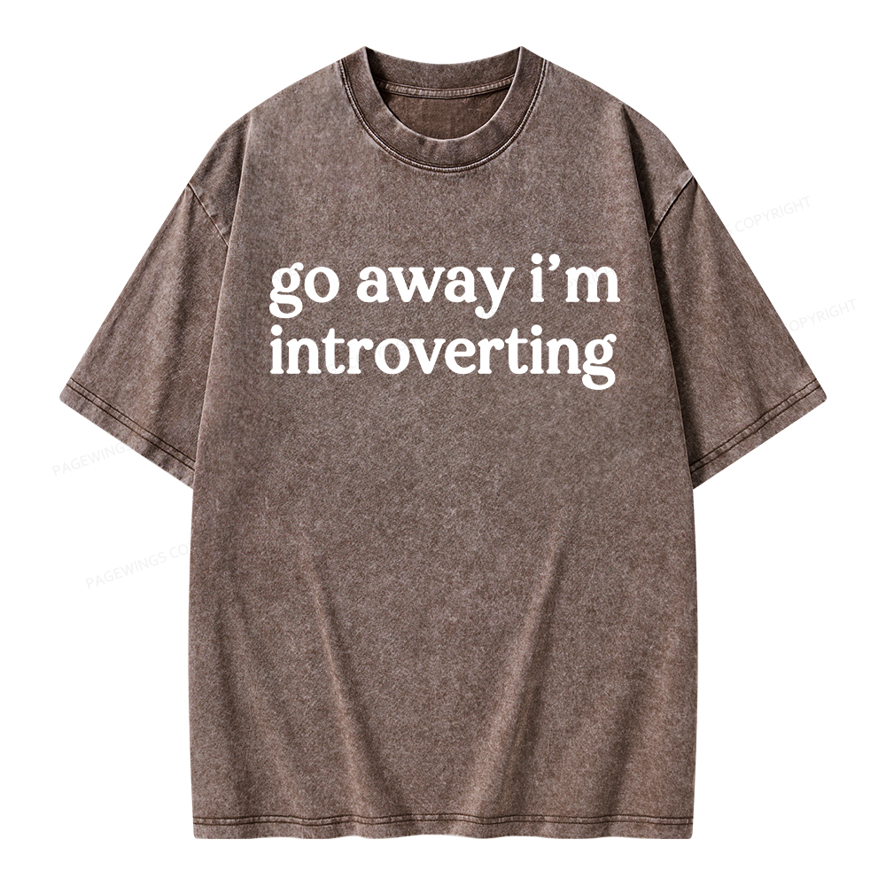 Pagewings Go Away I'm Introverted Unisex Washed T-shirt