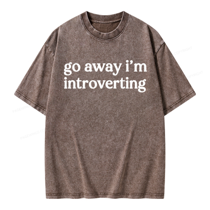 Pagewings Go Away I'm Introverted Unisex Washed T-shirt