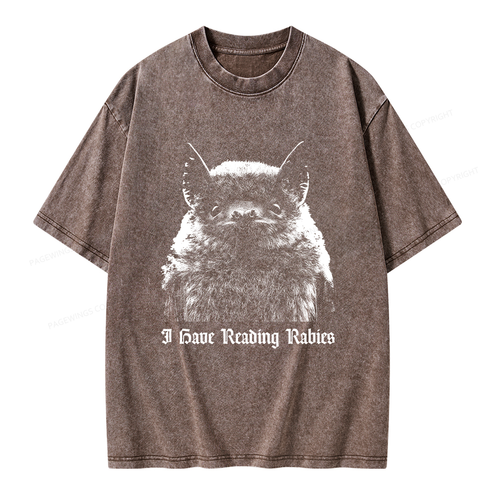 Pagewings I Have Reading Rabies Unisex Washed T-shirt