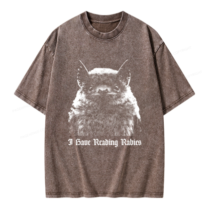 Pagewings I Have Reading Rabies Unisex Washed T-shirt