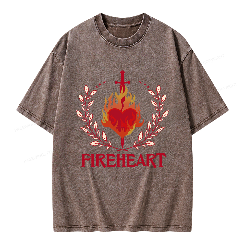 Pagewings Fireheart Unisex Washed T-shirt