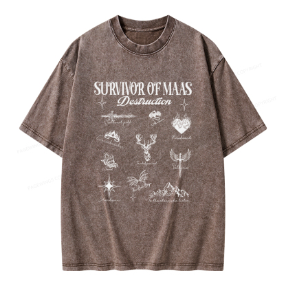 Pagewings Survivor of Maas Unisex Washed T-shirt