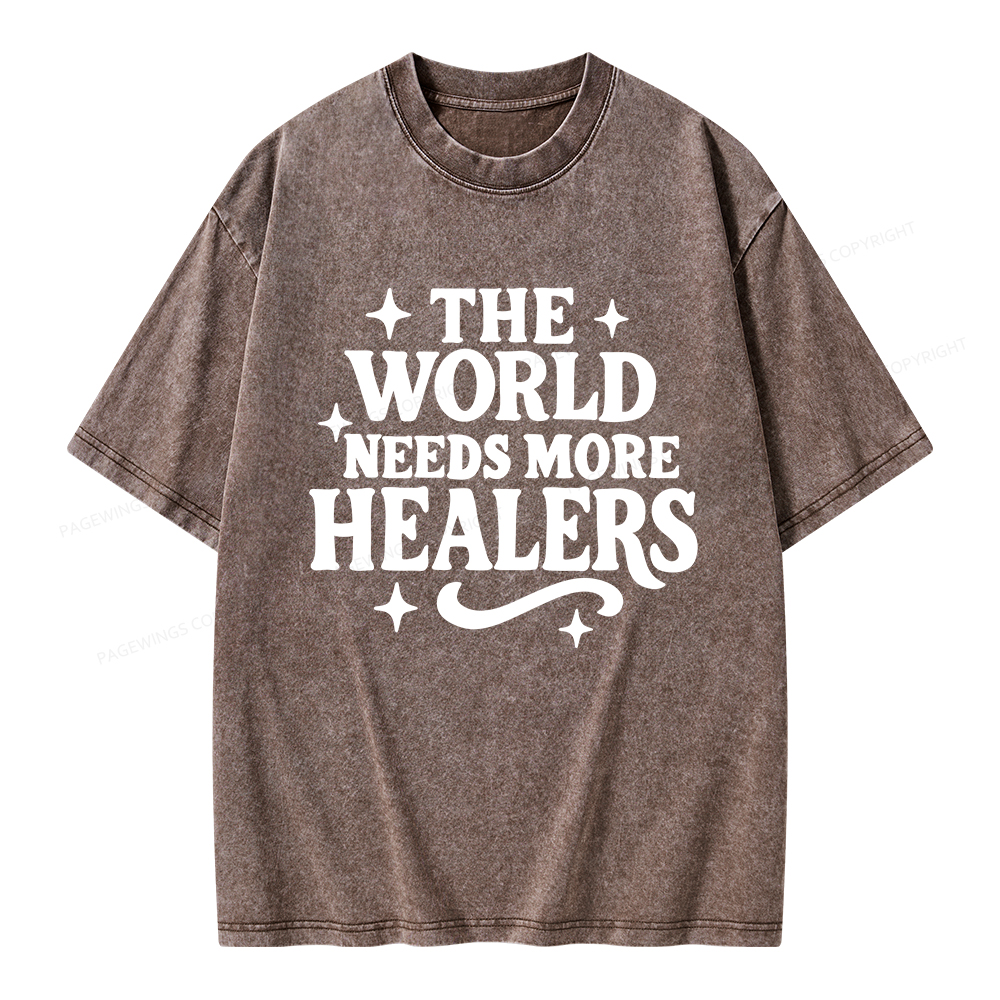 Pagewings The World Needs More Healers Unisex Washed T-shirt