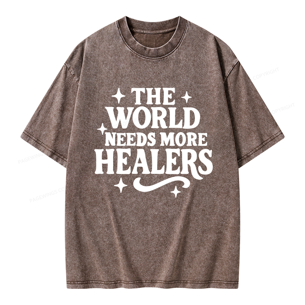 Pagewings The World Needs More Healers Unisex Washed T-shirt