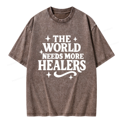 Pagewings The World Needs More Healers Unisex Washed T-shirt