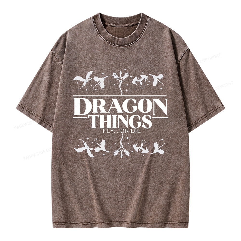 Pagewings Dragon Things Unisex Washed T-shirt
