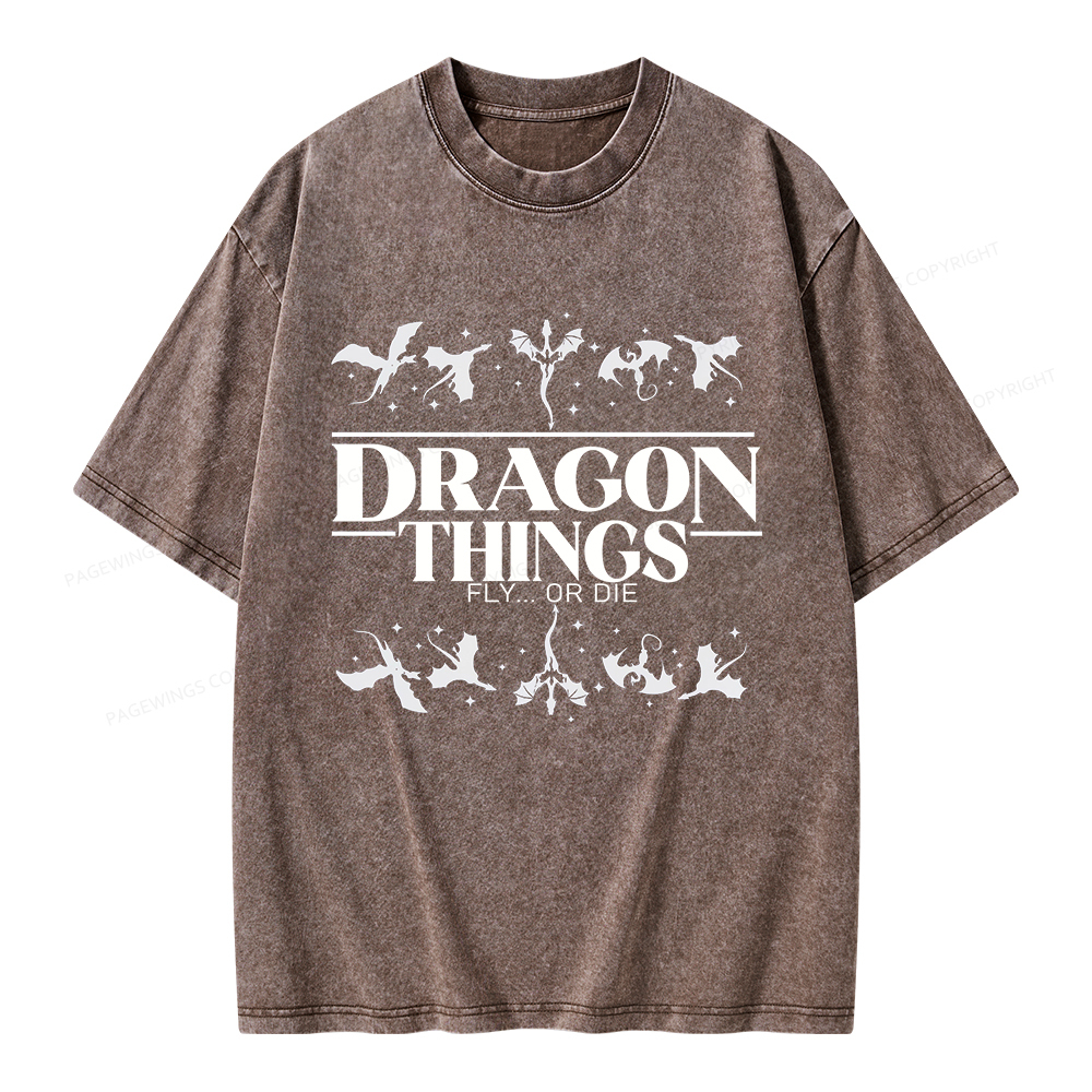 Pagewings Dragon Things Unisex Washed T-shirt
