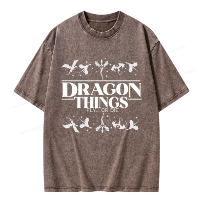 Pagewings Dragon Things Unisex Washed T-shirt