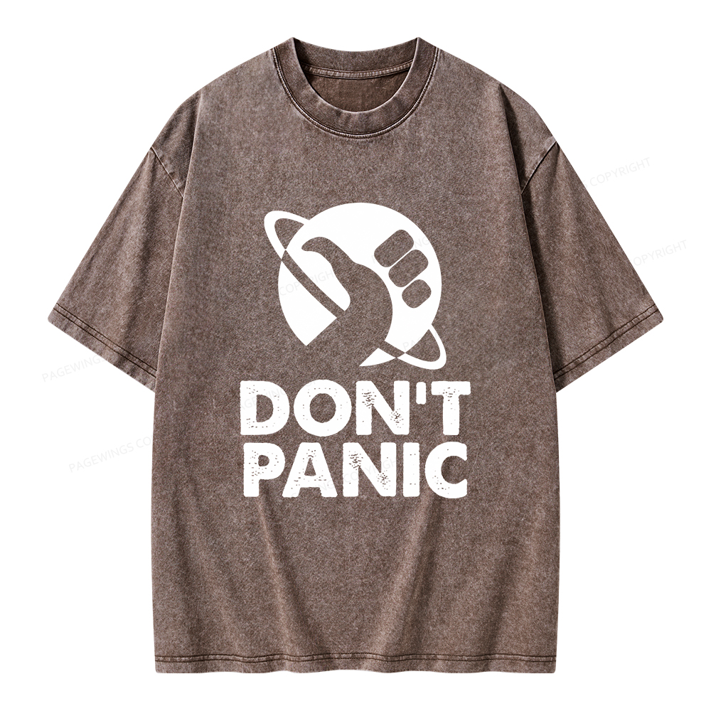 Pagewings Don't Panic Unisex Washed T-shirt