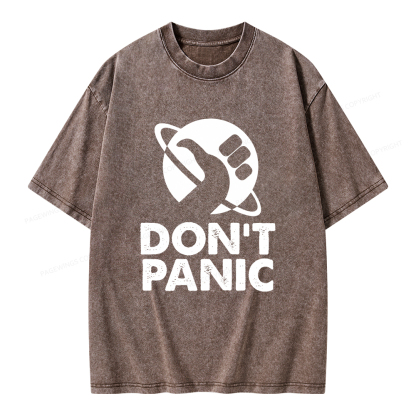 Pagewings Don't Panic Unisex Washed T-shirt