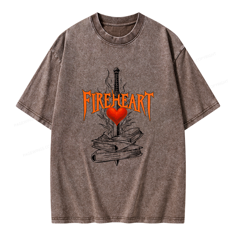Pagewings Fireheart Unisex Washed T-shirt