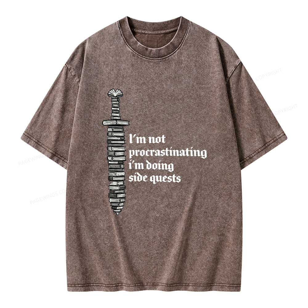 Pagewings I'm Doing Side Quests Unisex Washed T-shirt