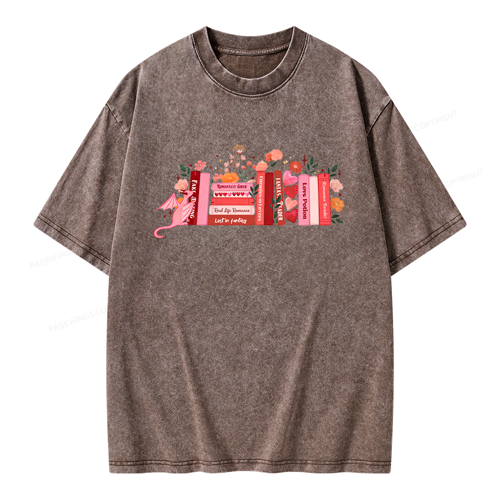 Pagewings Romance Reader Unisex Washed T-shirt