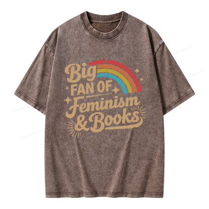 Pagewings Big Fan Of Feminism & Books Unisex Washed T-shirt