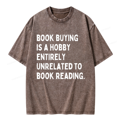 Pagewings Book Buying Is A Hobby Unisex Washed T-shirt