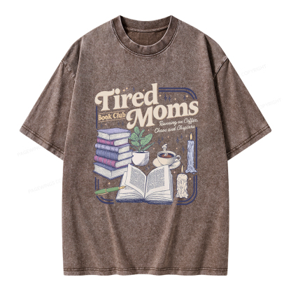 Pagewings Tired Moms Book Club Unisex Washed T-shirt