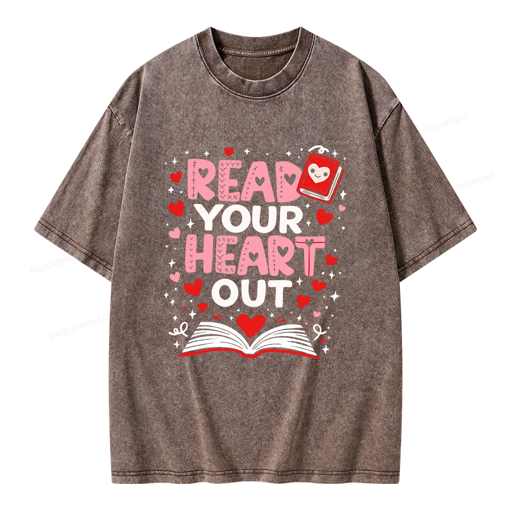 Pagewings Read Your Heart Out Valentine Unisex Washed T-shirt