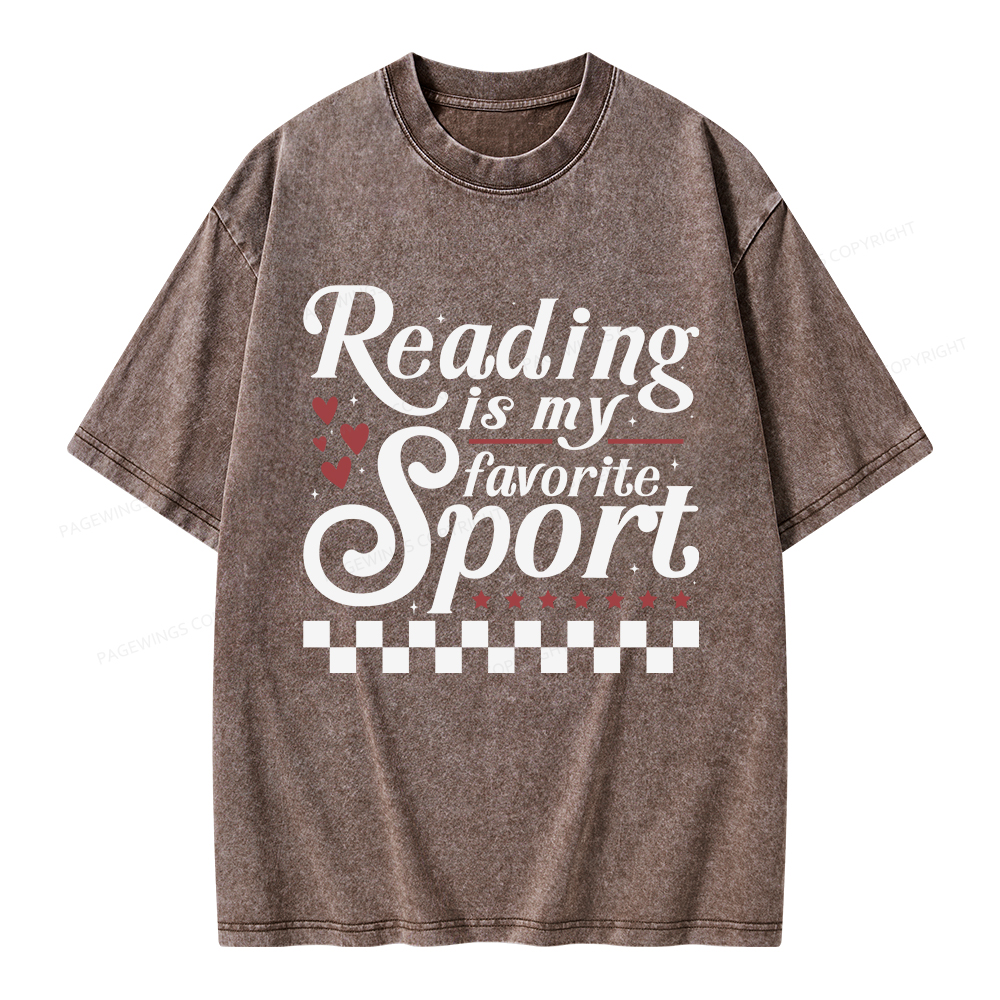 Pagewings Reading Is My Favorite Sport Unisex Washed T-shirt