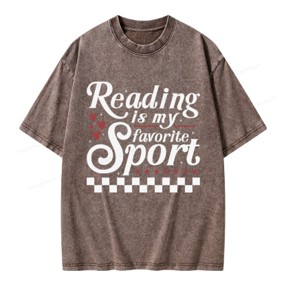 Pagewings Reading Is My Favorite Sport Unisex Washed T-shirt