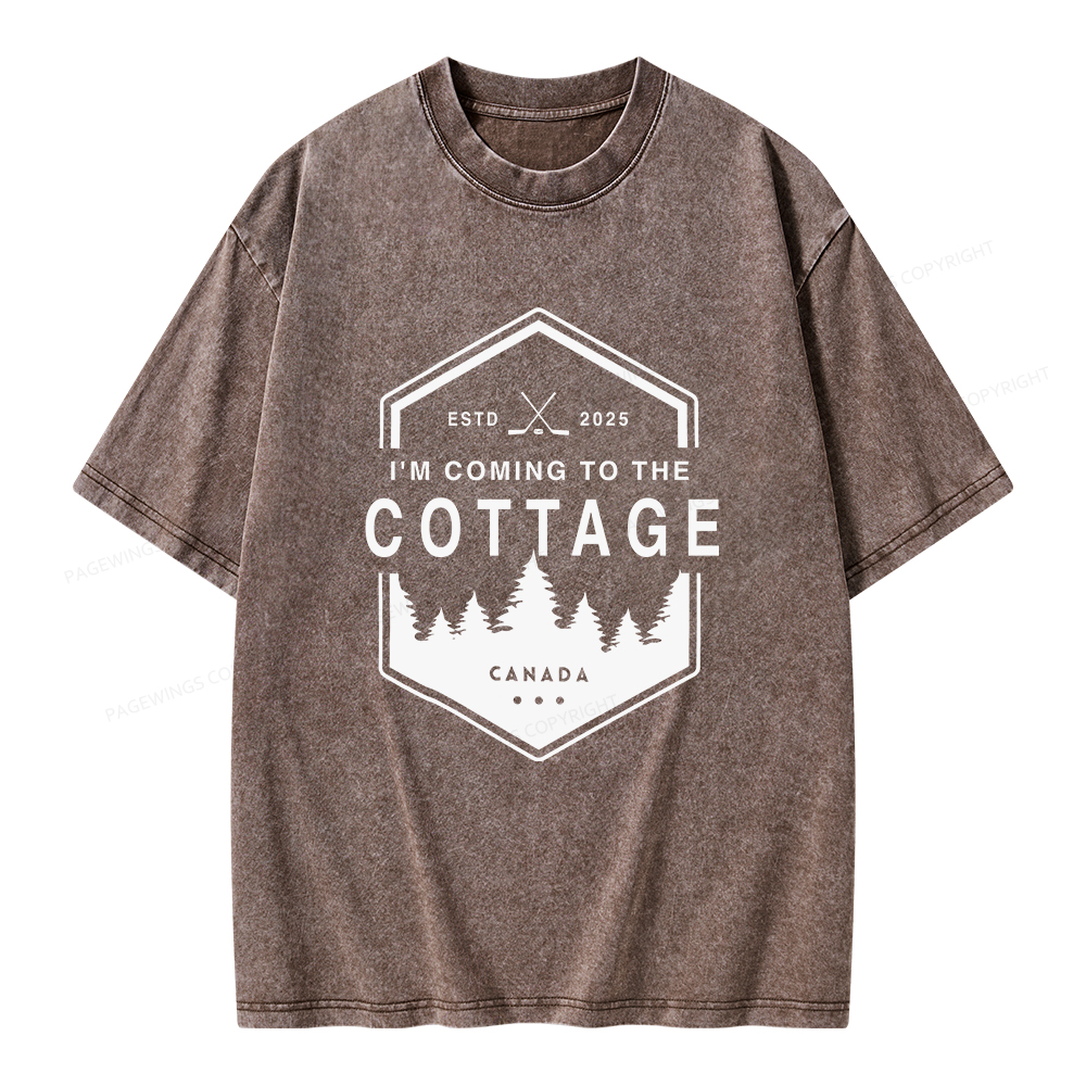Pagewings Coming To The Cottage Unisex Washed T-shirt