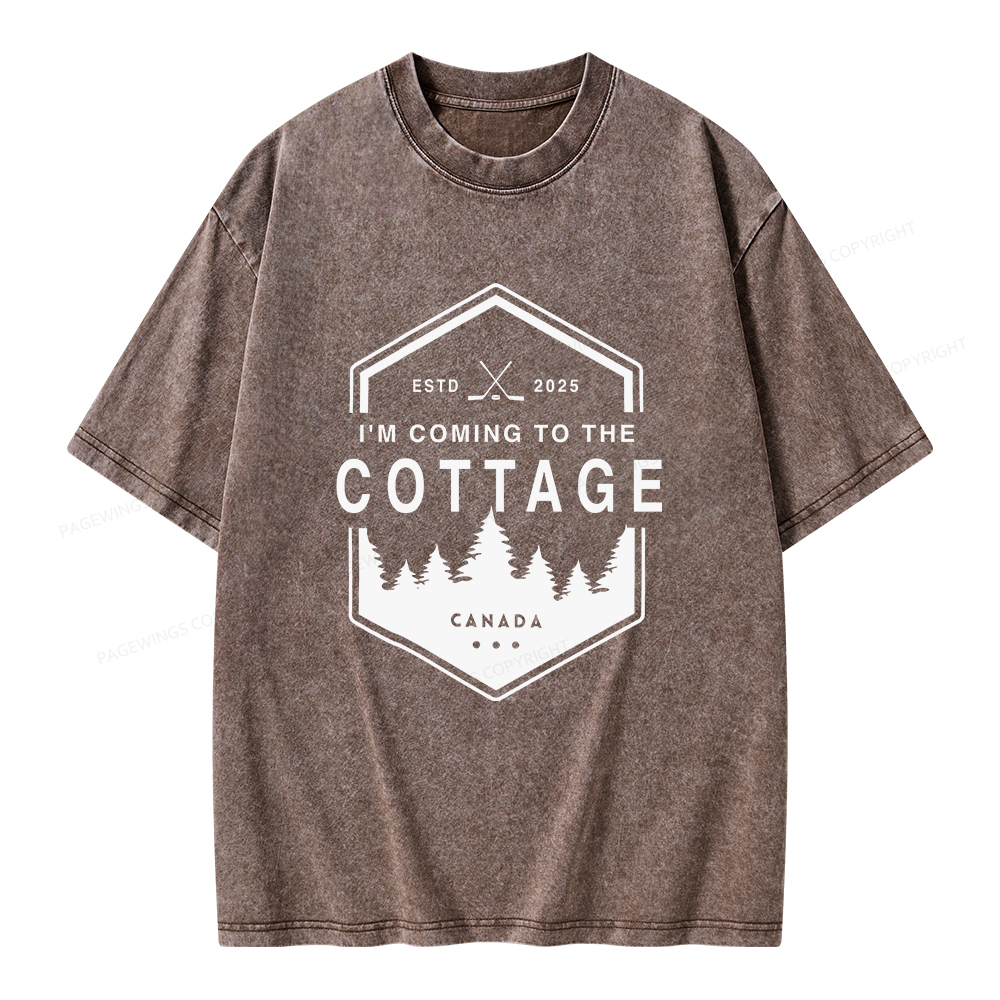 Pagewings Coming To The Cottage Unisex Washed T-shirt