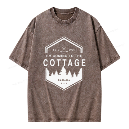 Pagewings Coming To The Cottage Unisex Washed T-shirt