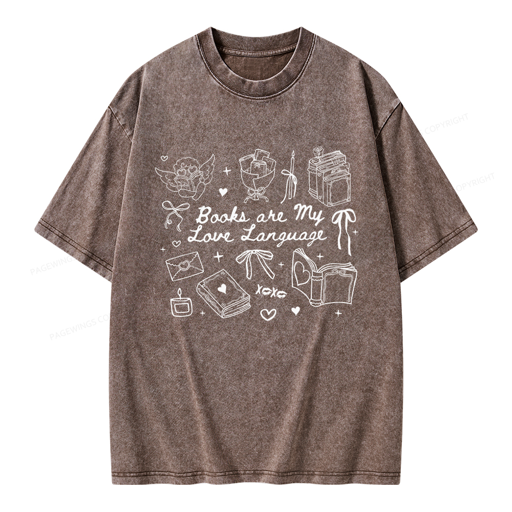 Pagewings Books Are My Love Language Unisex Washed T-shirt