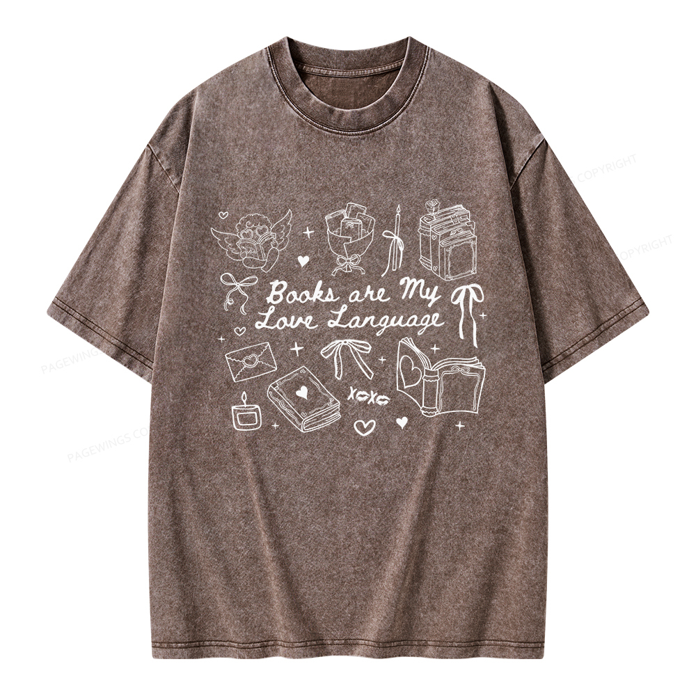 Pagewings Books Are My Love Language Unisex Washed T-shirt