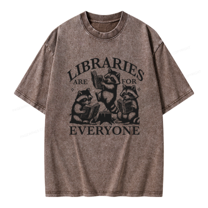 Pagewings Libraries are for everyone Unisex Washed T-shirt