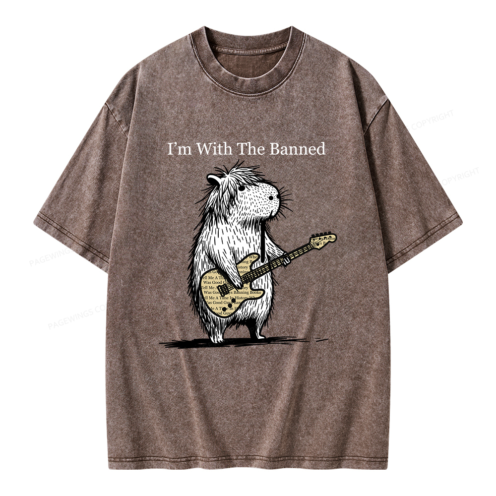 Pagewings I'm With The Banned Unisex Washed T-shirt
