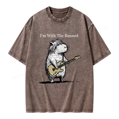 Pagewings I'm With The Banned Unisex Washed T-shirt