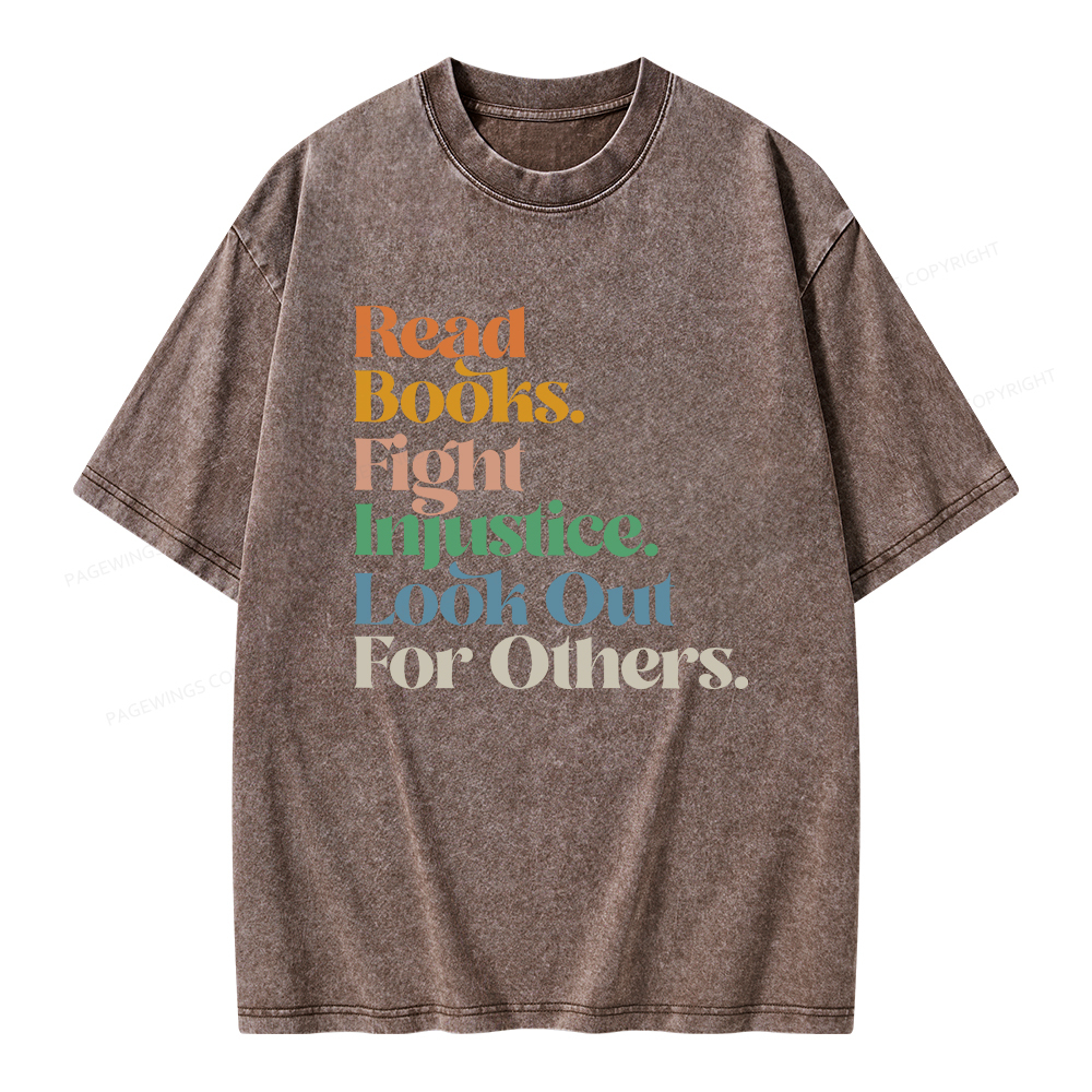Pagewings Read Banned Books Social Justice Shirt Unisex Washed T-shirt